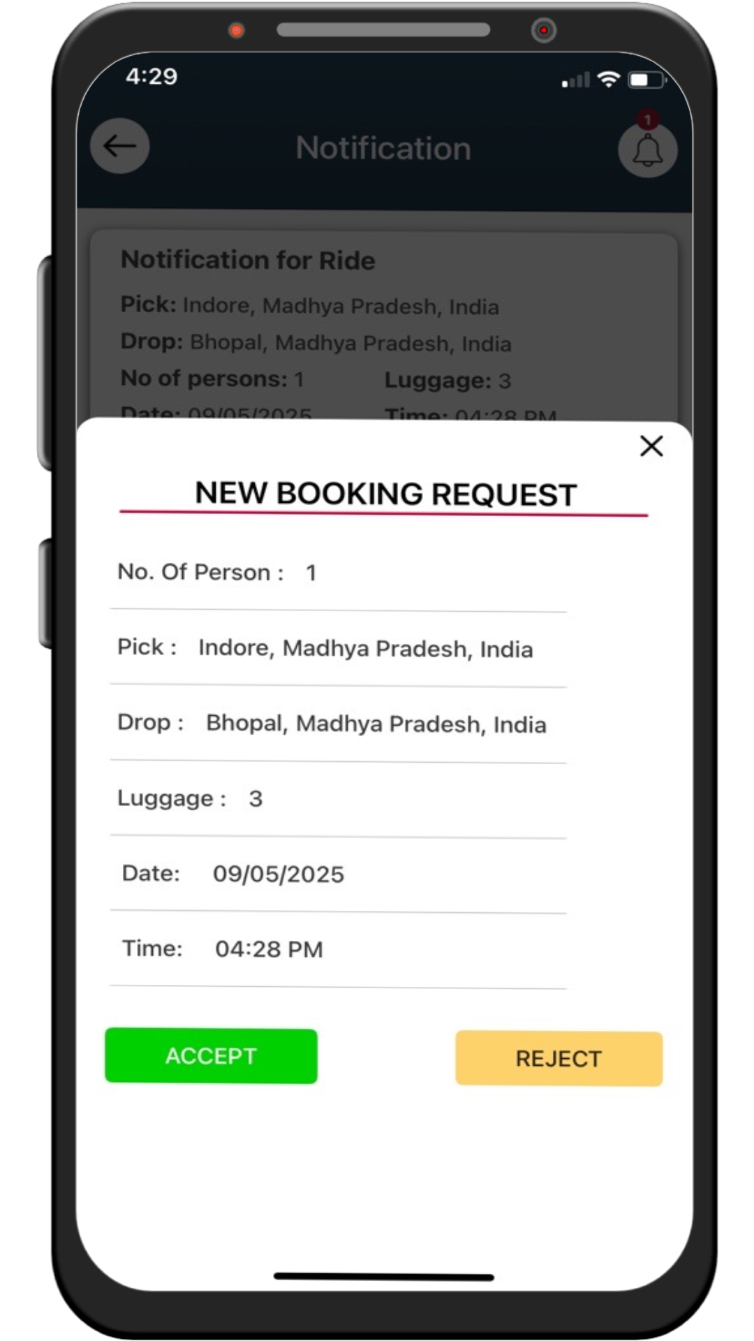 Manage Rides